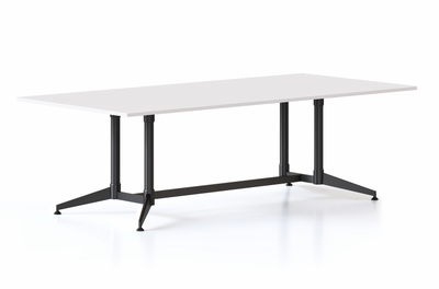 2400mm W x 1200mm D x 750mm H / Natural White / Black P/C All Over