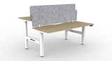 Boost Plus Electric Height Adjustable 2 Person Double Sided Workstation With Eco Panel Screens
