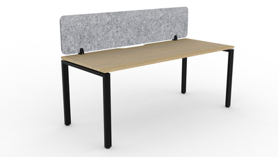 1200mm Wide x 750mm Deep / Natural Oak Top / Black Frame / Marble Grey