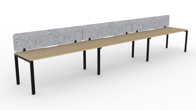 1200mm Wide x 750mm Deep / Natural Oak Top / Black Frame / Marble Grey
