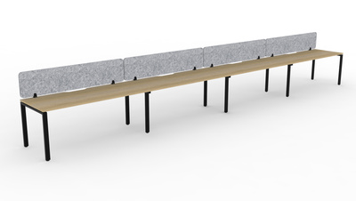 1200mm Wide x 750mm Deep / Natural Oak Top / Black Frame / Marble Grey