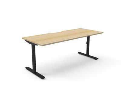 1200mm W x 750mm D x 730mm H / Natural Oak Top & Black Frame / No Cable Tray / No Screen