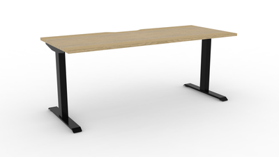 1200mm W x 750mm D x 730mm H / Natural Oak Top & Black Frame / No Cable Tray / No Screen