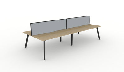 1200mm Wide x 750mm Deep / Natural Oak Top / Black Frame