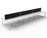 Deluxe Infinity Loop Leg 6 Person Back To Back Workstation - With Screen