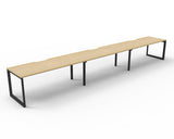 Deluxe Infinity Loop Leg 3 Person Single Sided Workstation - No Screen