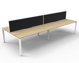 Deluxe Infinity Profile Leg Back To Back Workstations - With Screen