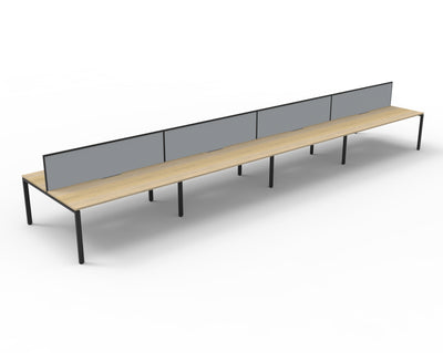 8 Person / 1200mm Wide x 750mm Deep / Natural Oak Top / Black Frame