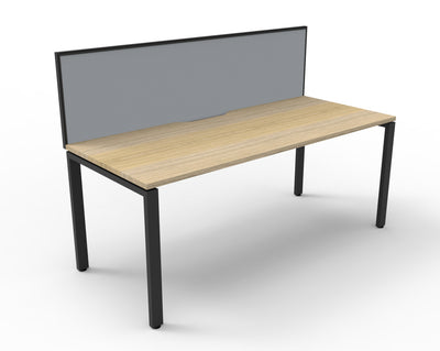 1 Person / 1200mm Wide x 750mm Deep / Natural Oak Top / Black Frame