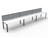 Deluxe Infinity Profile Leg 3 Person Single Sided Workstation - With Screen