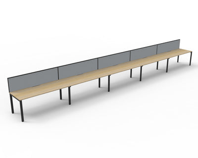 5 Person / 1200mm Wide x 750mm Deep / Natural Oak Top / Black Frame