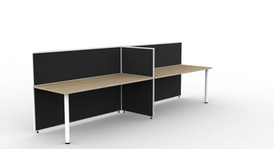 1200mm Wide x 750mm Deep / 1200mm High / Natural Oak Top / Black Fabric Screen