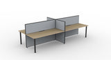 Shush30 Round Leg Back To Back Workstations - 1200mm High Screens