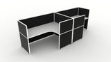 Shush30 Screen Hung 2 Person "T Shape" Corner Workstation
