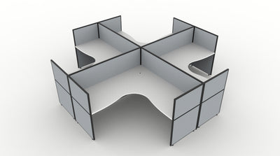 1800mm W x 1200mm W x 750mm D / 1200mm High / Natural Oak Top / Black Fabric Screen
