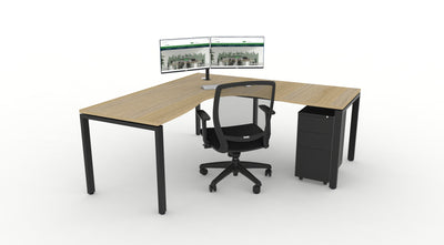 WFH Deluxe Infinity Profile Leg Corner Workstation Bundle