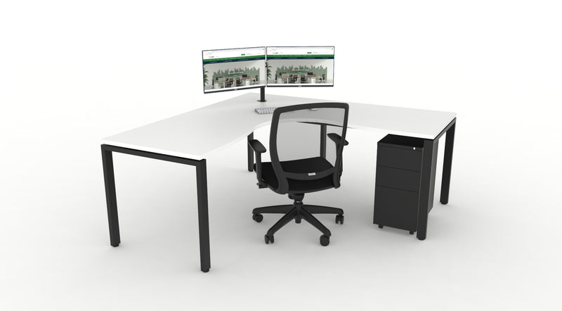 WFH Deluxe Infinity Profile Leg Corner Workstation Bundle