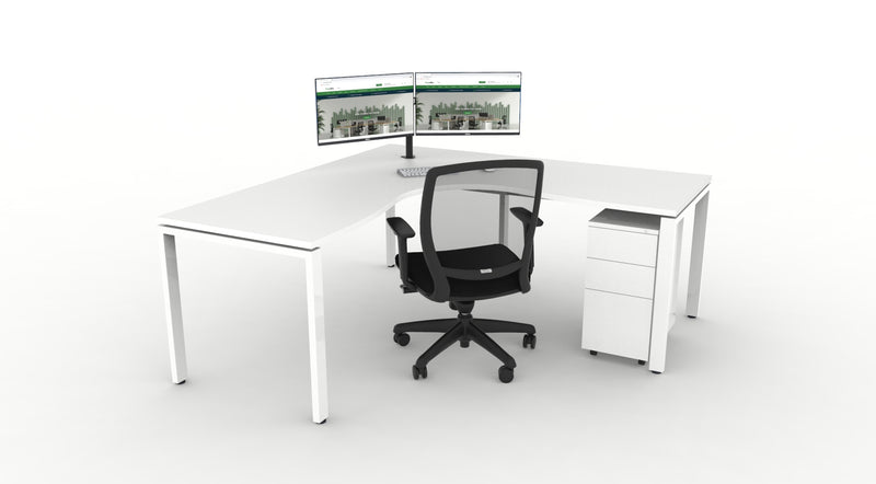 WFH Deluxe Infinity Profile Leg Corner Workstation Bundle