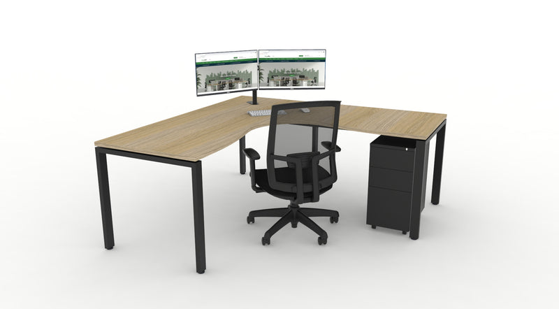 WFH Deluxe Infinity Profile Leg Corner Workstation Bundle