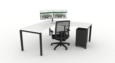 WFH Deluxe Infinity Profile Leg Corner Workstation Bundle