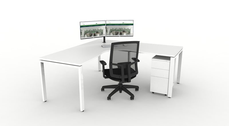 WFH Deluxe Infinity Profile Leg Corner Workstation Bundle