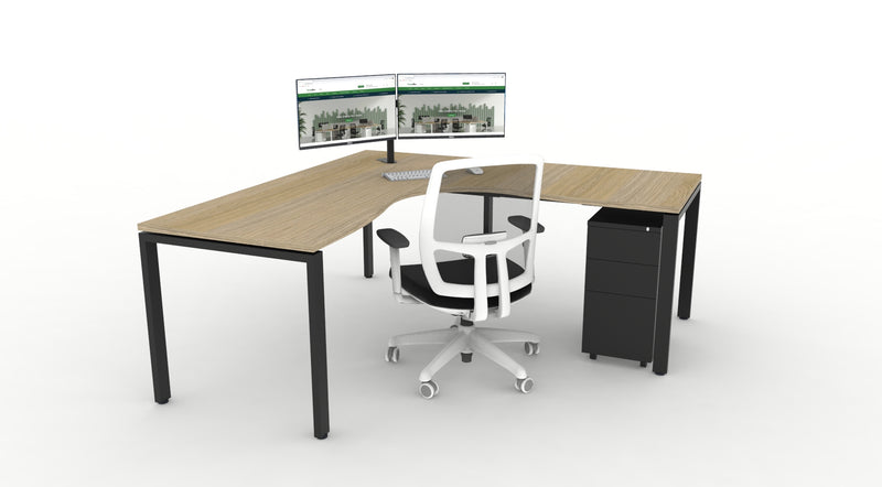 WFH Deluxe Infinity Profile Leg Corner Workstation Bundle