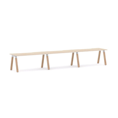 Solid Oak With White Housing / Nordic Maple / W1600mm x D750mm w/ Scallop