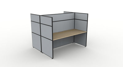 Shush30 Screen Hung 2 Person Back To Back Workstation