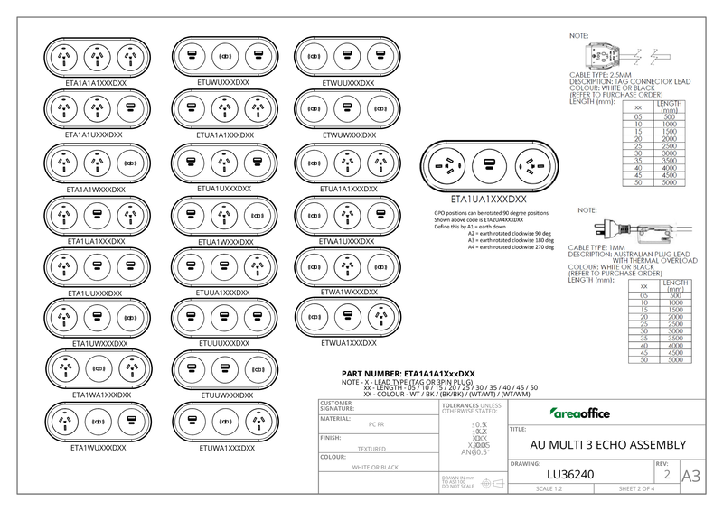 Diagram of Echo fast Charger Trio other variety