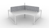 Deluxe Infinity Loop Leg 120° Workstation - With Eco Panel Screens
