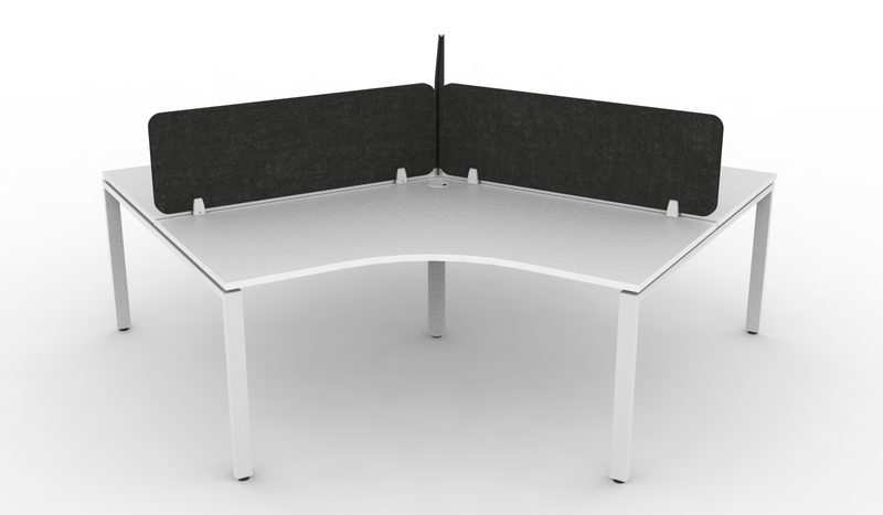 Deluxe Infinity Profile Leg 120° Workstation - With Eco Panel Screens