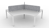 Deluxe Infinity Profile Leg 120° Workstation - With Eco Panel Screens