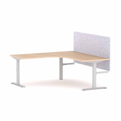 White Frame/New Oak Ravine / None / W1800x1800mm x D750mm (Left Hand Return)