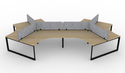 Deluxe Infinity Loop Leg 120° Workstation - With Eco Panel Screens