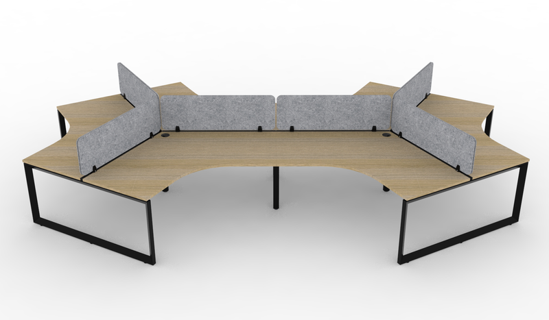 Deluxe Infinity Loop Leg 120° Workstation - With Eco Panel Screens