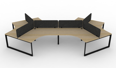 Deluxe Infinity Loop Leg 120° Workstation - With Eco Panel Screens