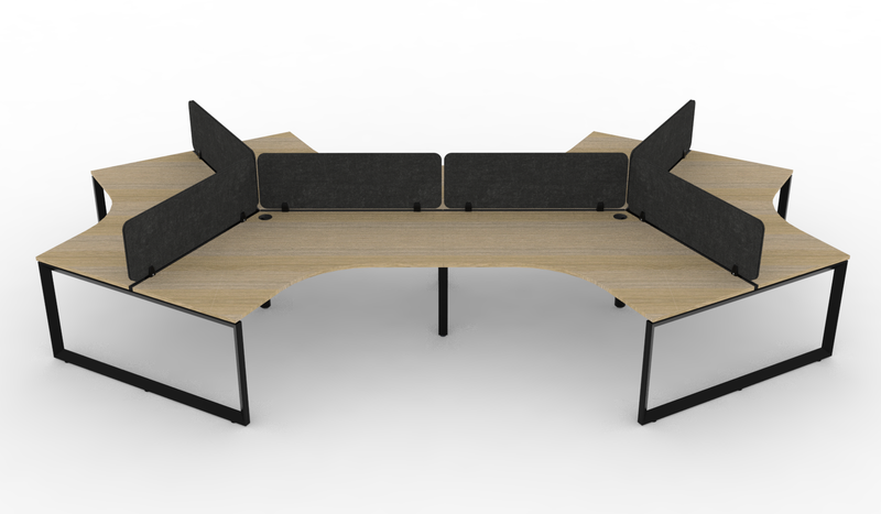 Deluxe Infinity Loop Leg 120° Workstation - With Eco Panel Screens