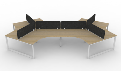 Deluxe Infinity Loop Leg 120° Workstation - With Eco Panel Screens