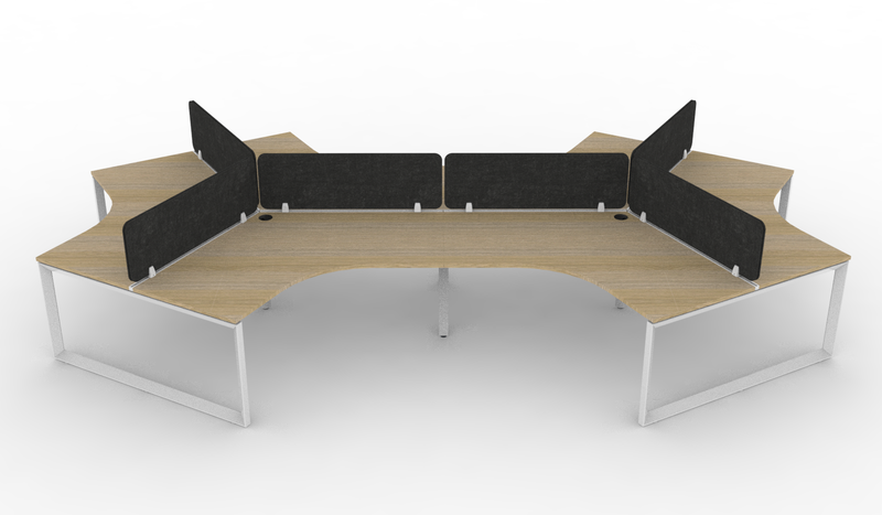 Deluxe Infinity Loop Leg 120° Workstation - With Eco Panel Screens