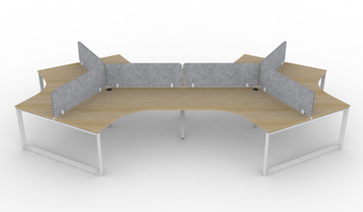 Deluxe Infinity Loop Leg 120° Workstation - With Eco Panel Screens