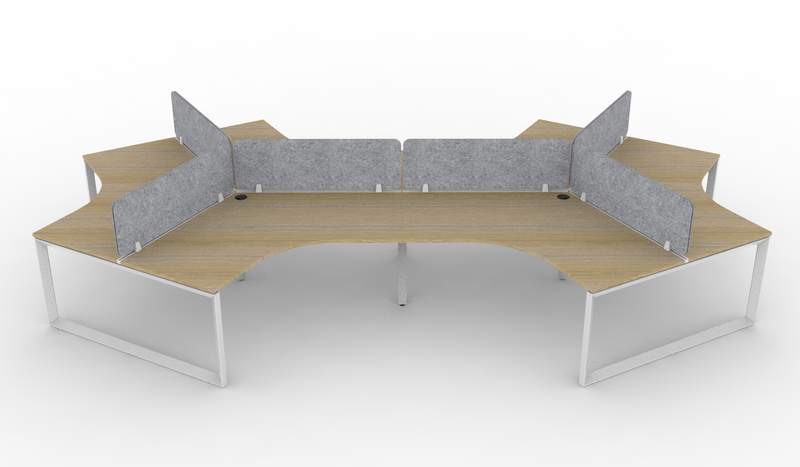 Deluxe Infinity Loop Leg 120° Workstation - With Eco Panel Screens