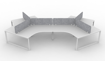 6 Person / White Top - White Frame / Mable Grey Eco Panel
