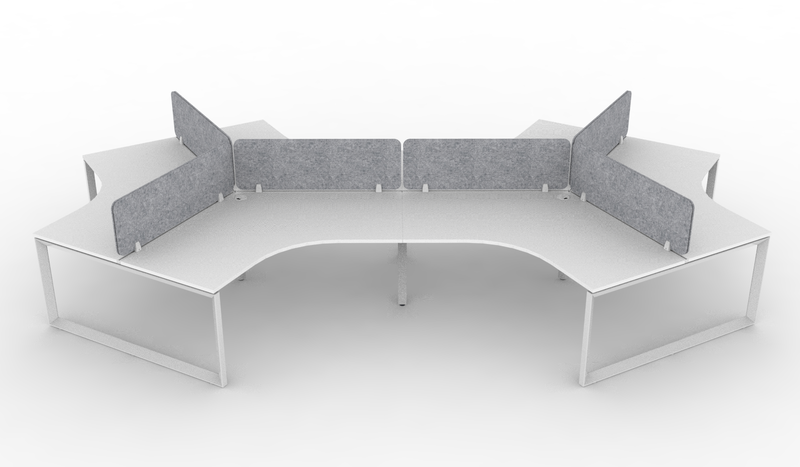 Deluxe Infinity Loop Leg 120° Workstation - With Eco Panel Screens