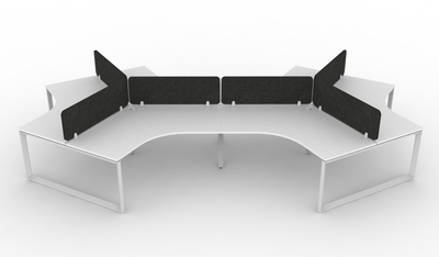 Deluxe Infinity Loop Leg 120° Workstation - With Eco Panel Screens