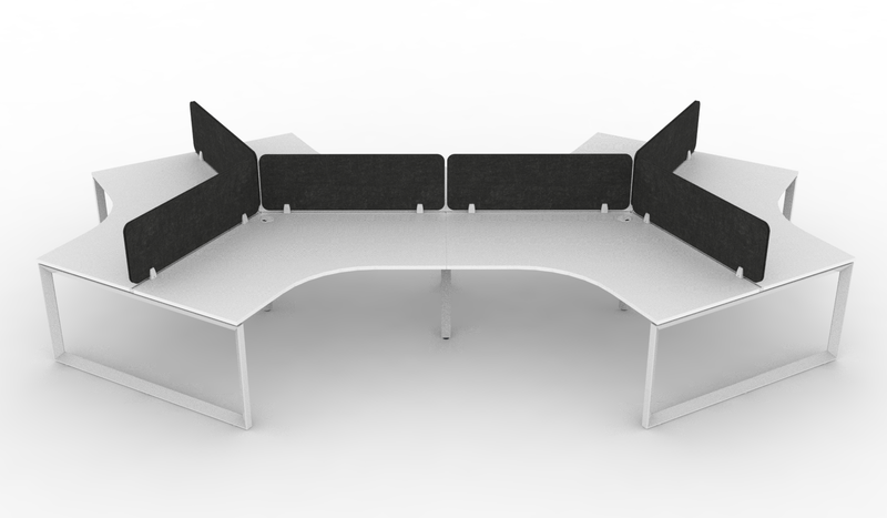 Deluxe Infinity Loop Leg 120° Workstation - With Eco Panel Screens