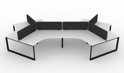 Deluxe Infinity Loop Leg 120° Workstation - With Eco Panel Screens