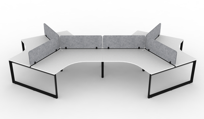 Deluxe Infinity Loop Leg 120° Workstation - With Eco Panel Screens