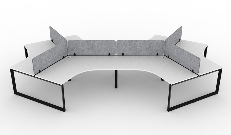 Deluxe Infinity Loop Leg 120° Workstation - With Eco Panel Screens