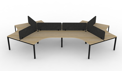 Deluxe Infinity Profile Leg 120° Workstation - With Eco Panel Screens
