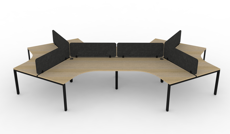 Deluxe Infinity Profile Leg 120° Workstation - With Eco Panel Screens